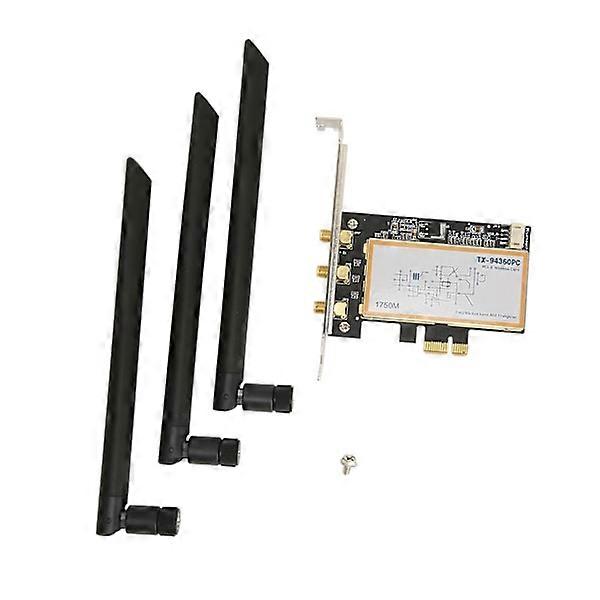 PCIE X1 Network Card 1750Mbps High Speed WiFi Adapter with 3 Antennas