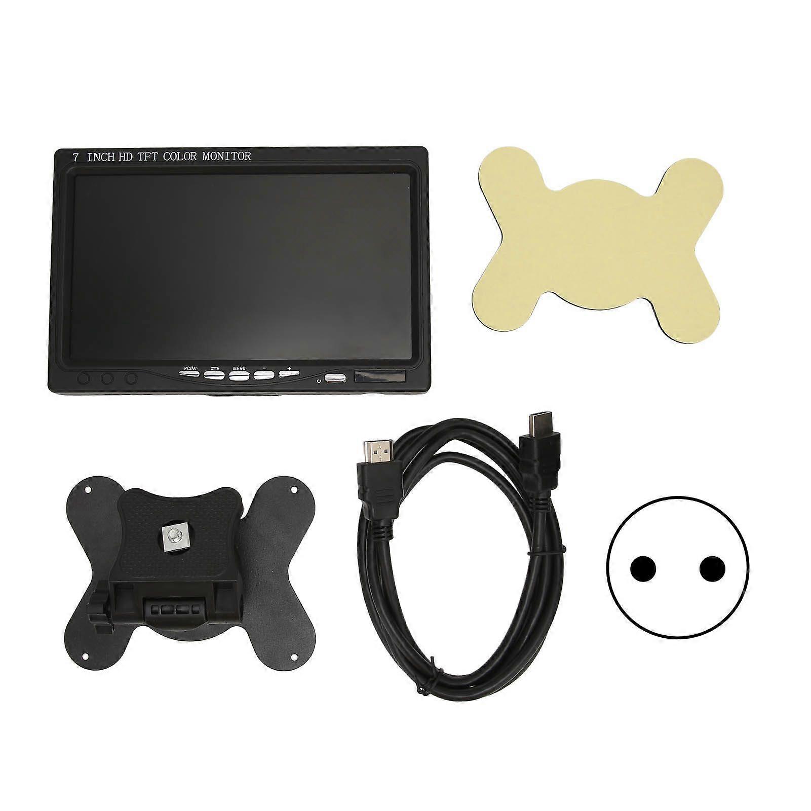 7 Inch Car Monitor VGA AV HD Multimedia Interface 1024x6007 Resolution Mini PC Monitor with Rotatable Stand 100240V EU Plug