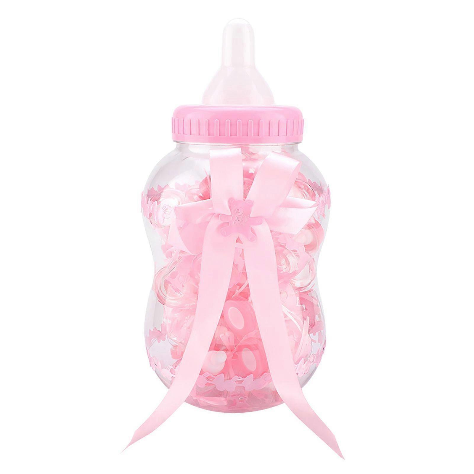 30pcs Cute Feeding Bottle Shape Candy Boxes for Event Christening Party Decoration Pink