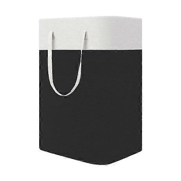 Collapsible laundry basket, 75L, with reinforced handles to save space