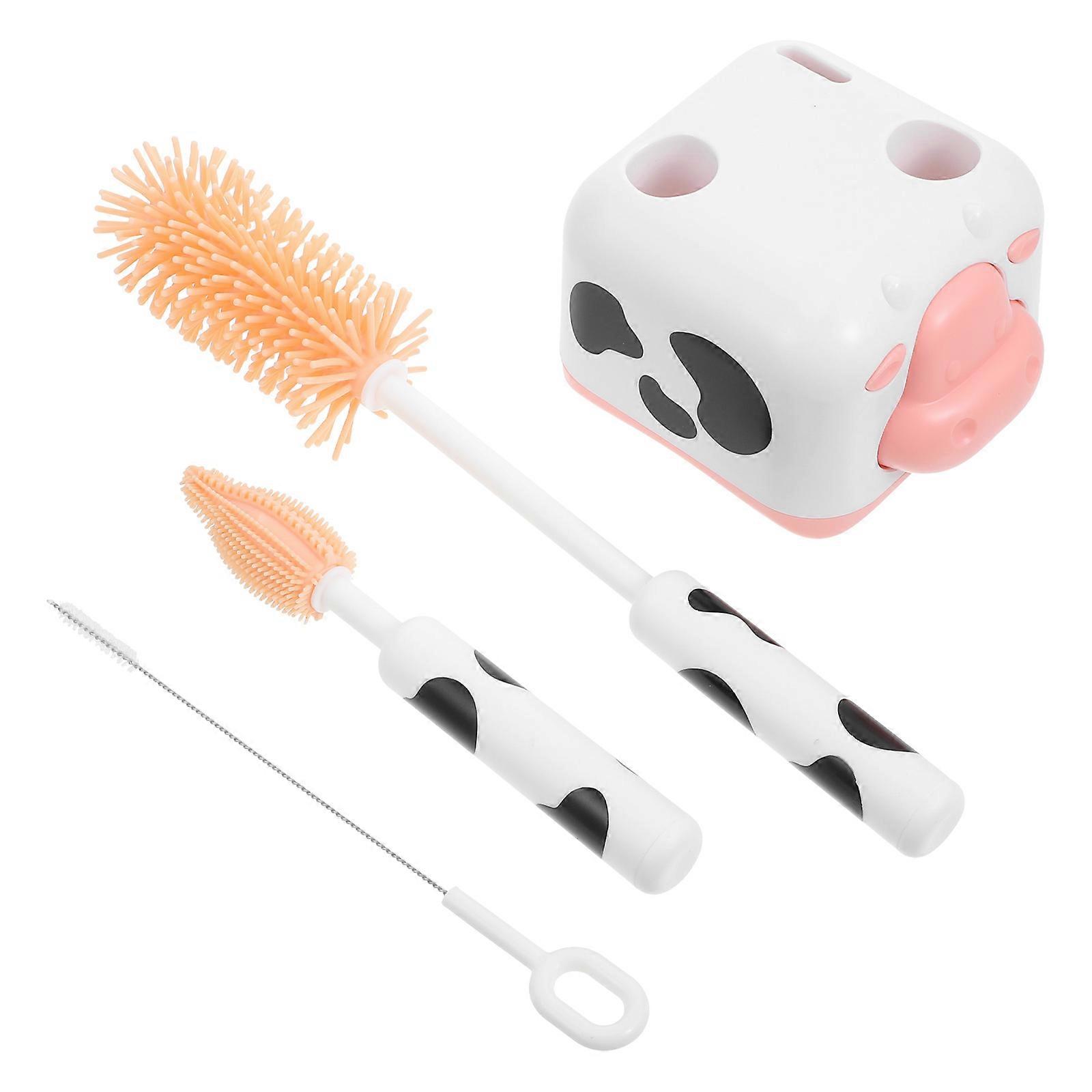 Silicone Baby Bottle Cleaner Brush Set Multifunctional Design For Pacifiers Formula Containers 4Pcs