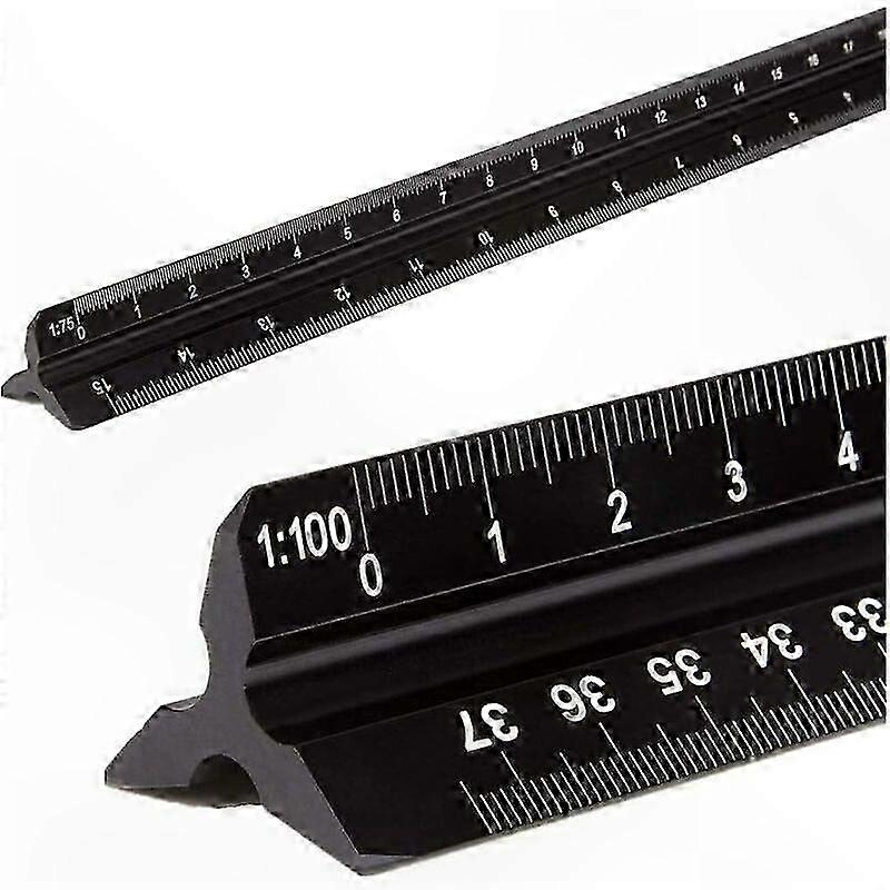 Triangular Metric Scale Ruler, 12-Inch Architectural Drafting Tool with Multiple Ratios for Students and Professionals