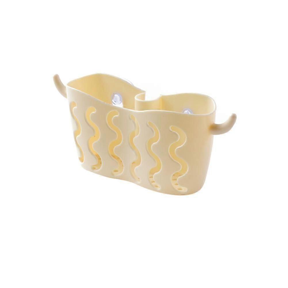 Plastic Storage Drain Holder Rack for Sponge Cleaning Brush Spoon(Beige)