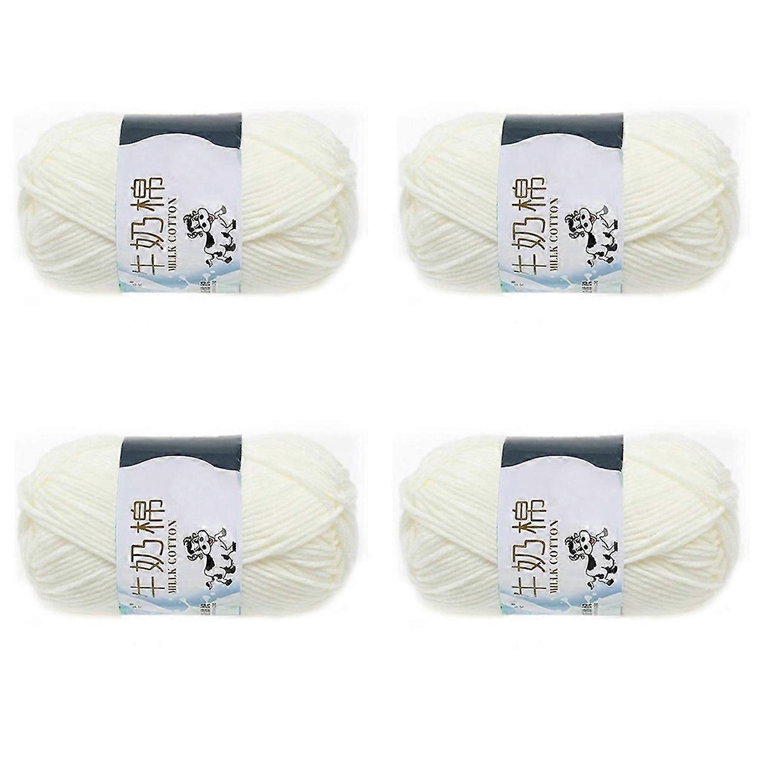 1 group Milk Yarn(white)Line rough about 2.5mm