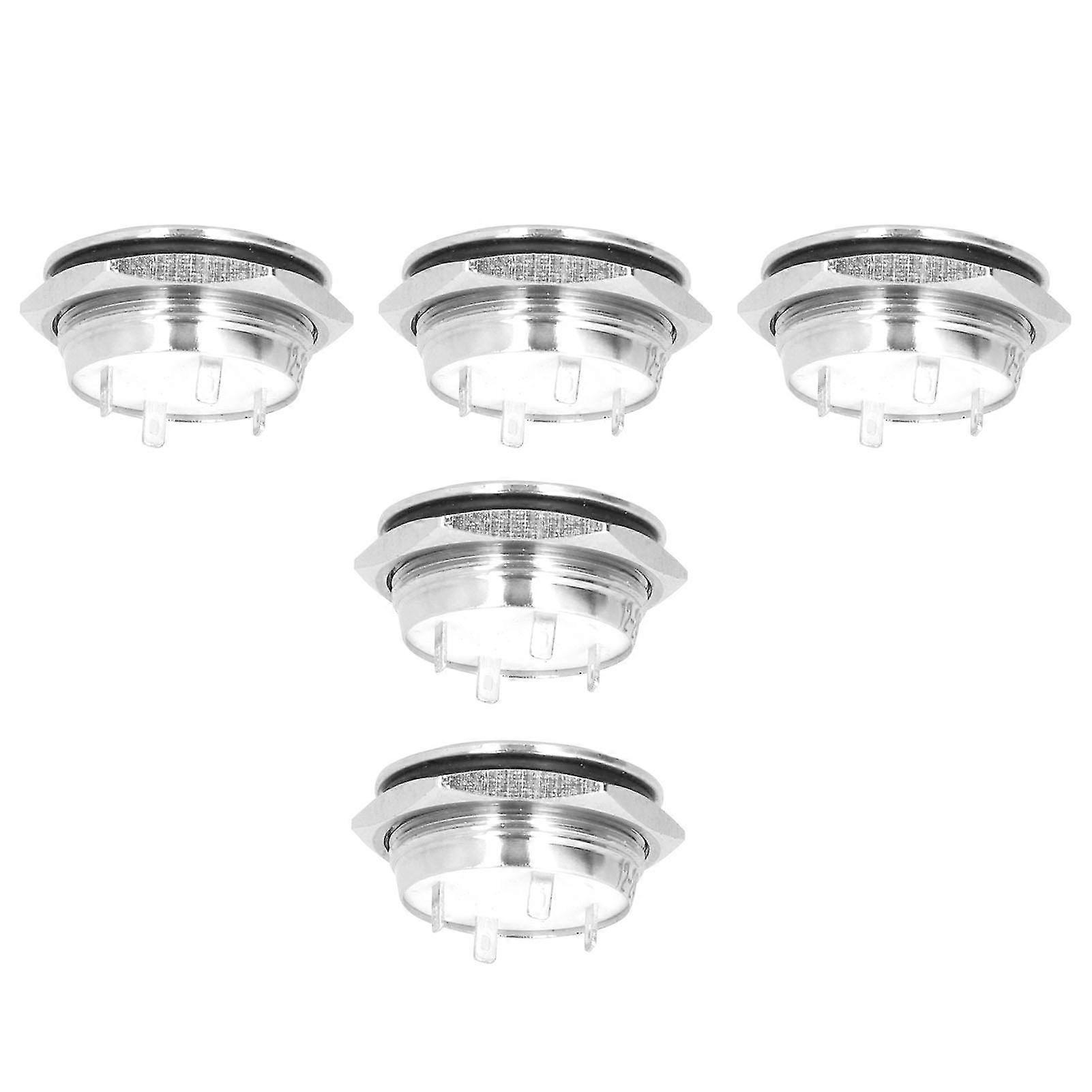 22mm DC3~6V Blue LED 5Pcs Metal Momentary Push Button Switch, Auto Reset, Ultra Thin & Waterproof 2025