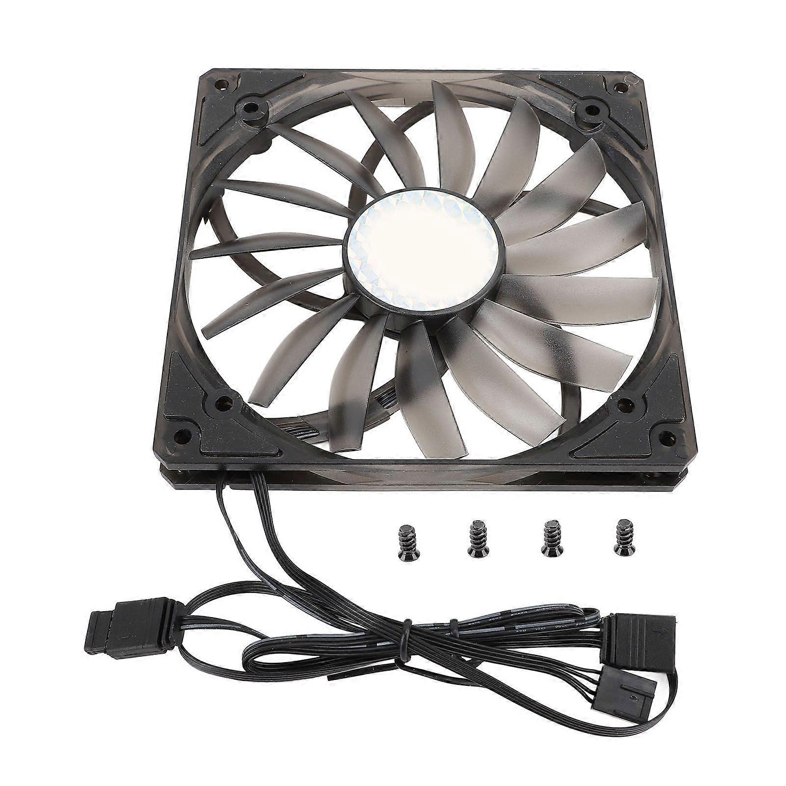 140mm PWM ARGB Fan Ultra Thin 15mm MFDB Dynamic Pressure Bearing PWM Temperature Control Support 5V ARGB Motherboard Sync Fan Speed 3001100RPM Black