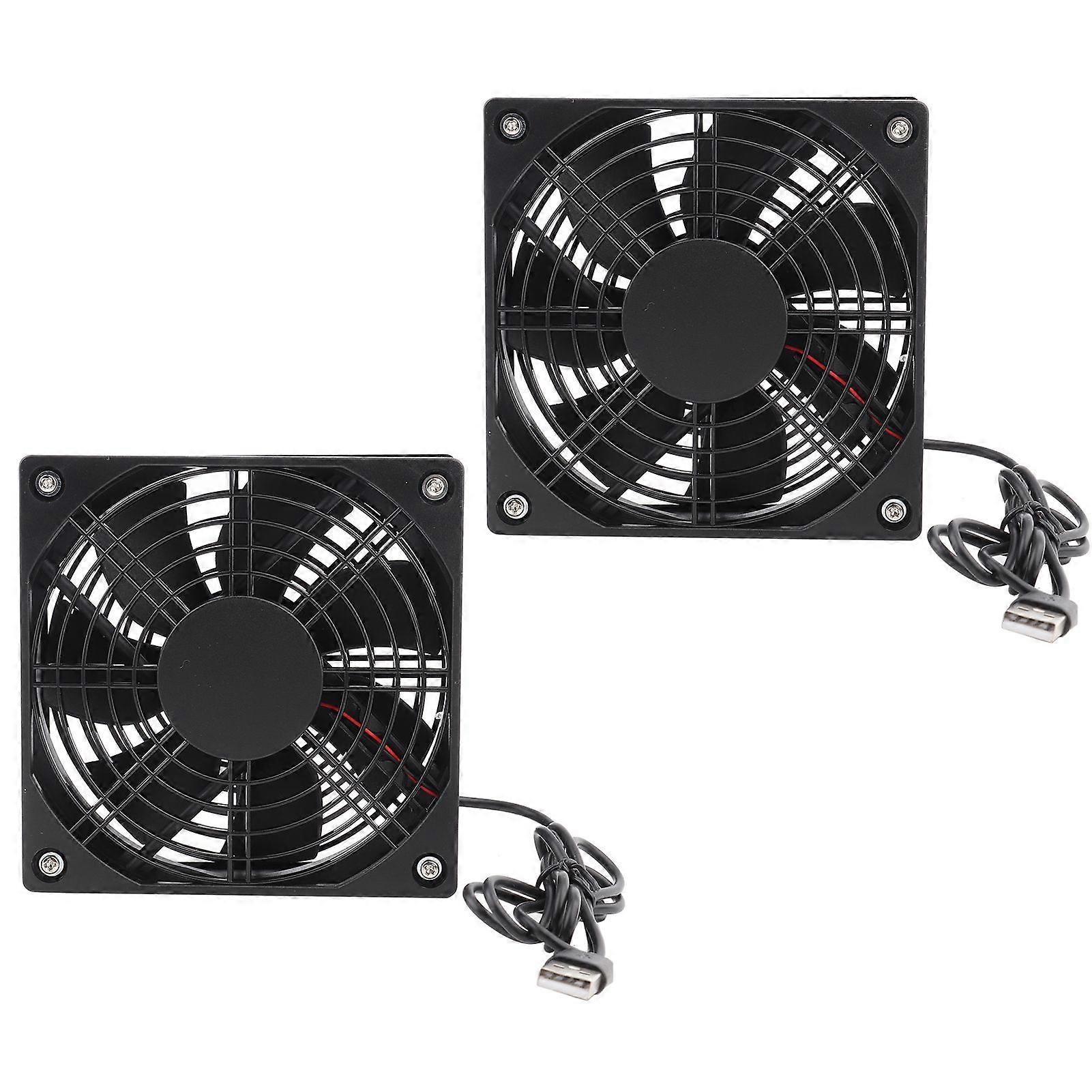 2pcs Computer Case Fan Ultra Silent Quiet Cooling Fan 5V USB PC Cooler Fan Case Fans