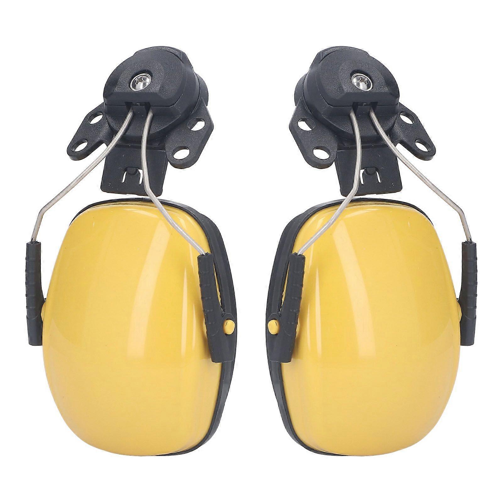 1 Pair Safety Helmet Ear Muff Noise Reduction Helmet Hard Hat Hearing Protection Earmuff for Construction Site