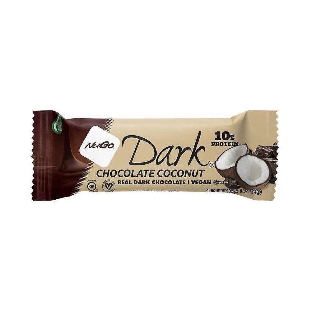 NuGo Vegan Dark Chocolate Coconut High Protein Snack Bar 50g - 12 Pack