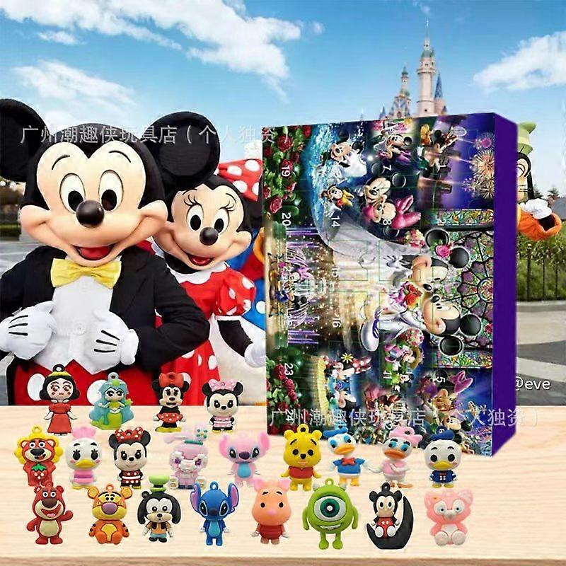 Christmas Advent Calendar 24 Countdown Cute Mickey Mouse Figure Blind Box Doll Decoration