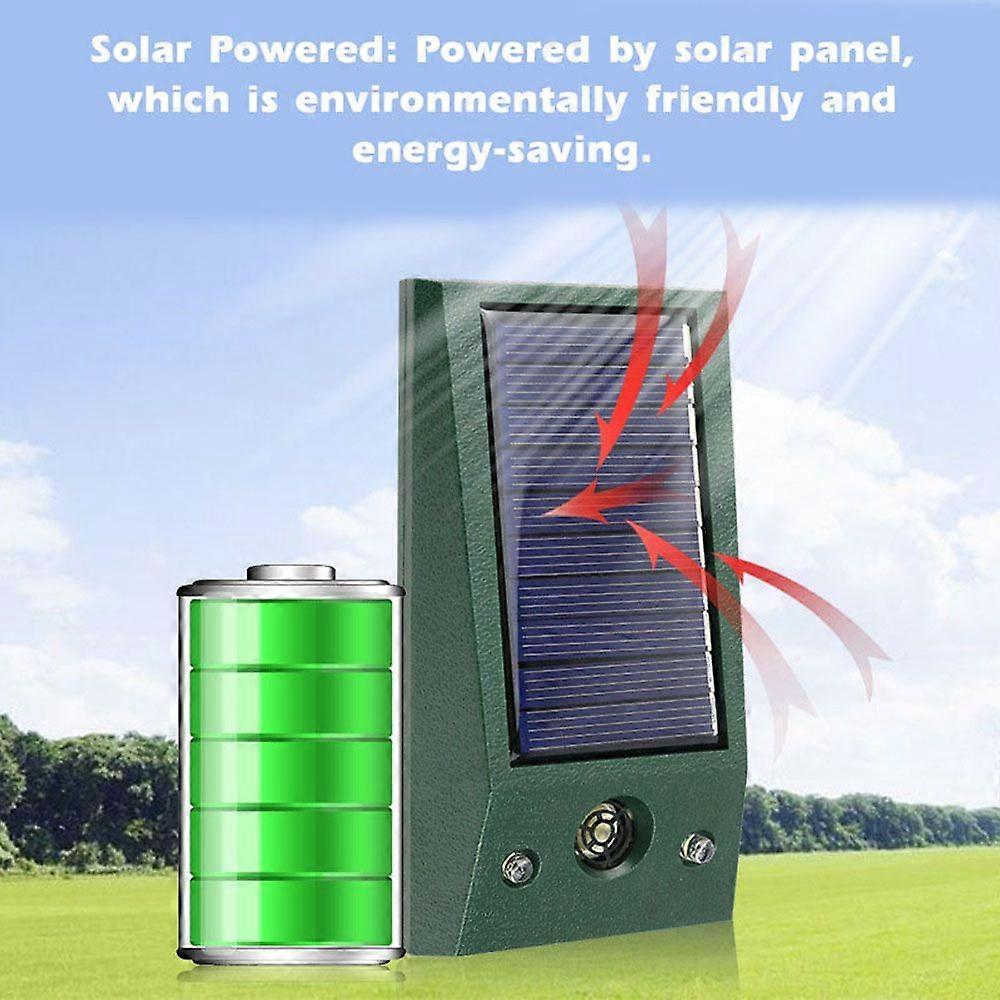 Ultrasonic Animal Repeller Solar Powered Rodent Repellent with Flashing LED Light Repel Rat Skunk Squirrel Deer Raccoon Fox Boar