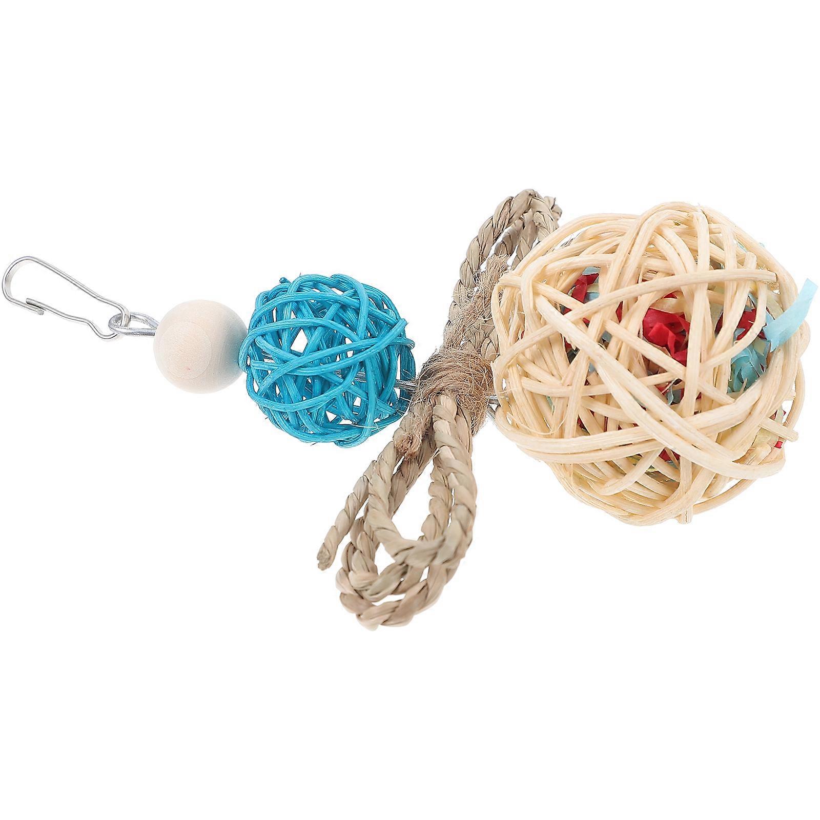 Bird Foraging Toy Natural Ball Chewing Toy 3Pcs for Pet Use