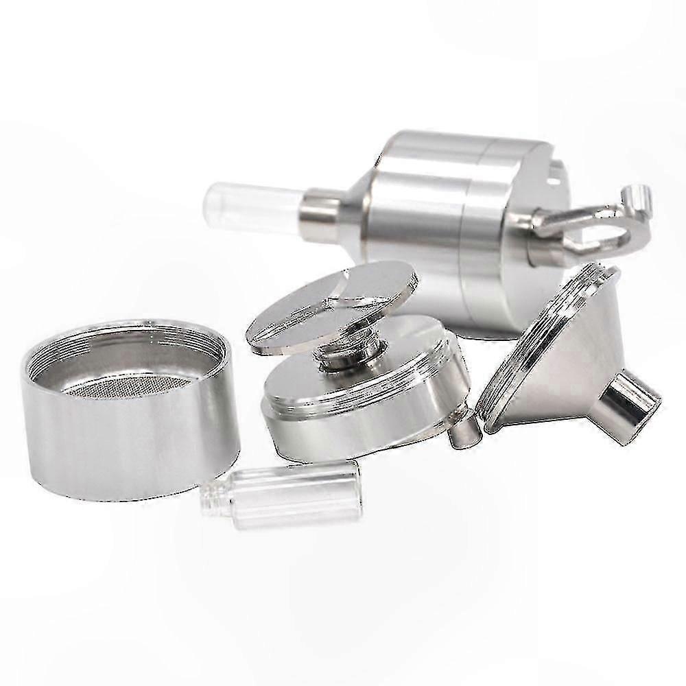 Manual Spice Mill with Glass Container 44mm Metal Herb Crusher