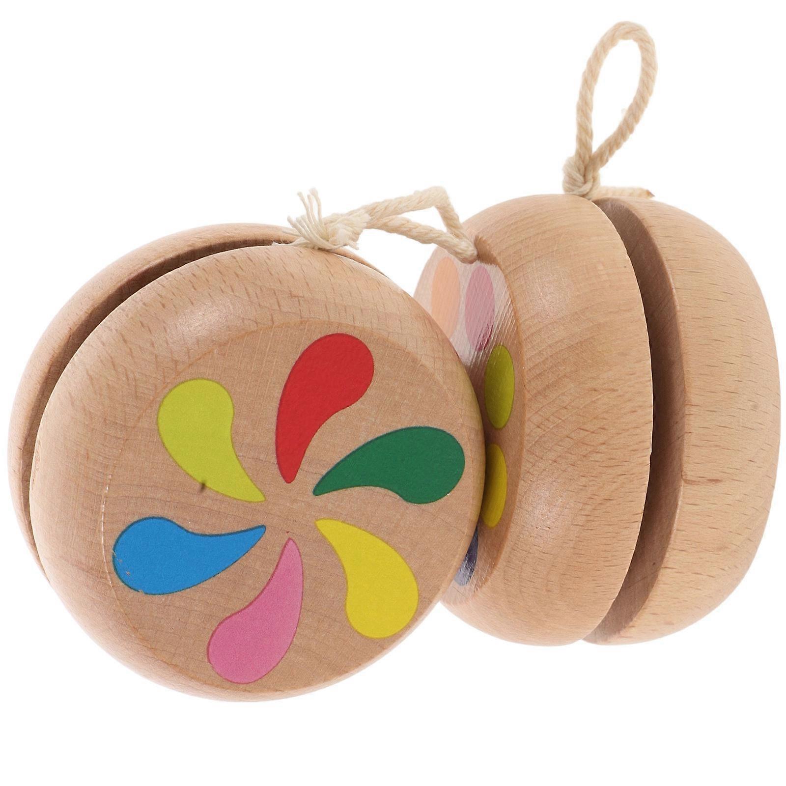 Wooden Yoyo Toy for Kids Playing with 2Pcs Portable Design
