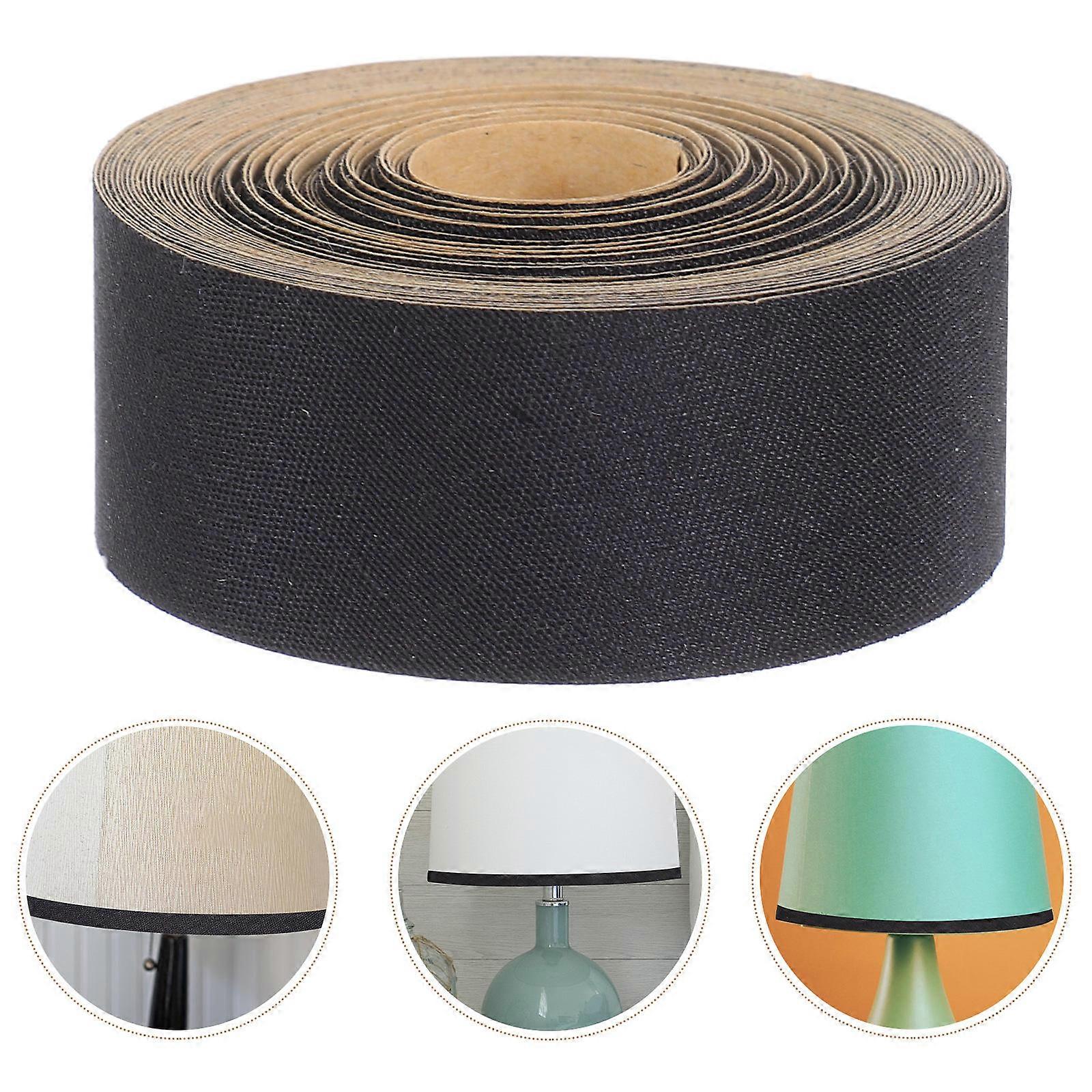 Self Adhesive Lamp Shade Material for DIY 2 Rolls Cloth Strips Black Fabric Edging