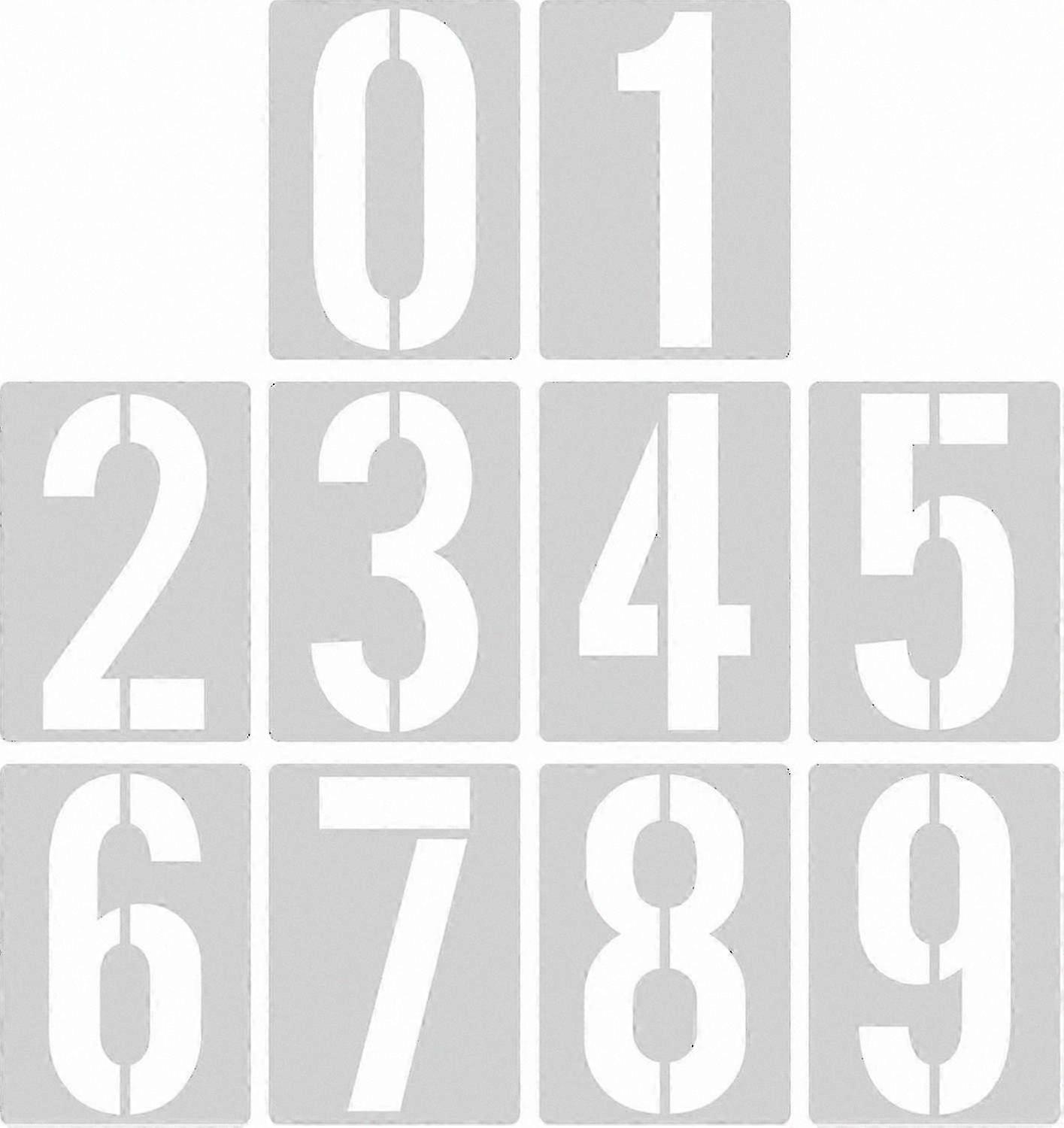 Large 20cm Number Stencils 0-9, Durable Reusable Plastic Templates For Curb Painting Projects