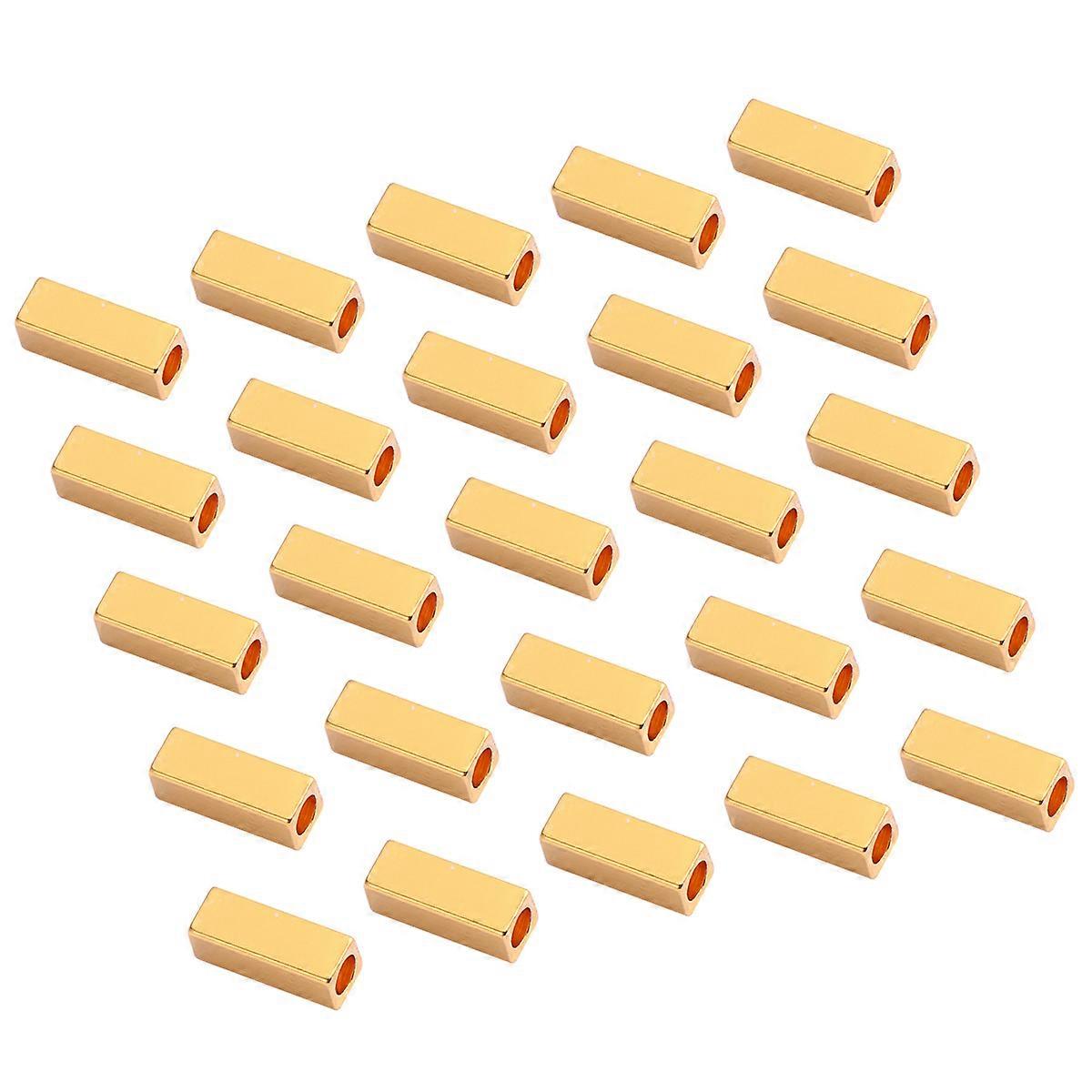 Tube Spacers for Jewelry Making Rectangular Hollow Copper Beads 50Pcs