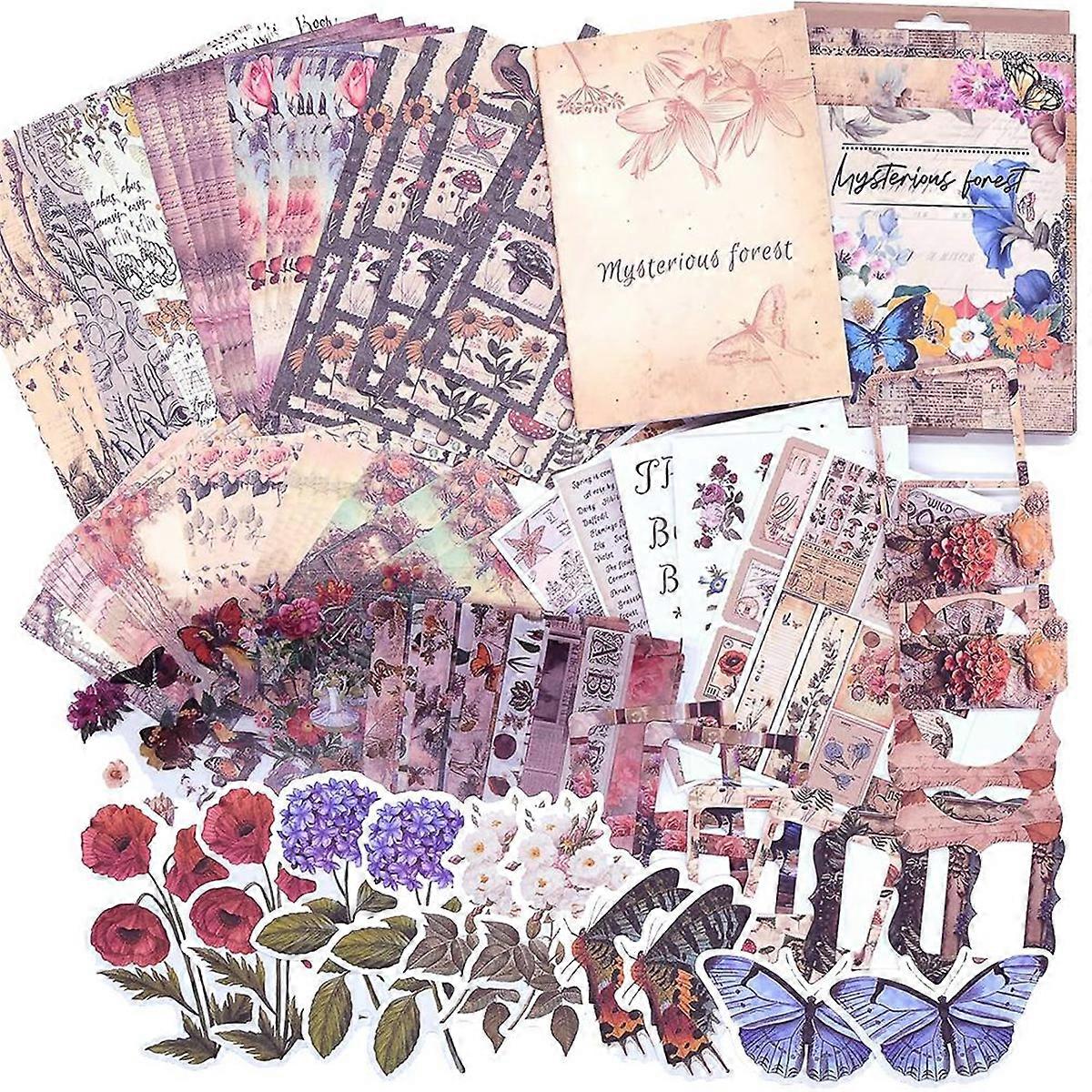 Scrapbook Supplies, (361Pcs) Vintage Aesthetic Scrapbook Kit