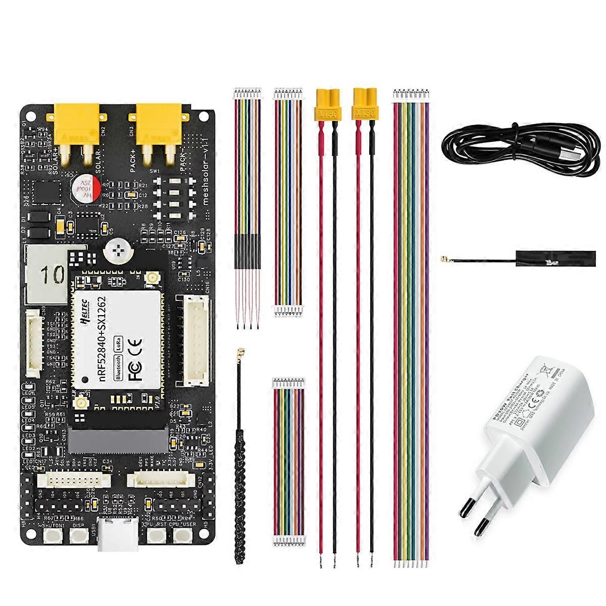 Meshtastic MeshSolar Li-Ion Board NRF52480+SX1262 1-4 Cells 18-24V Solar DC/MPPT/USB PD3.0 Charging