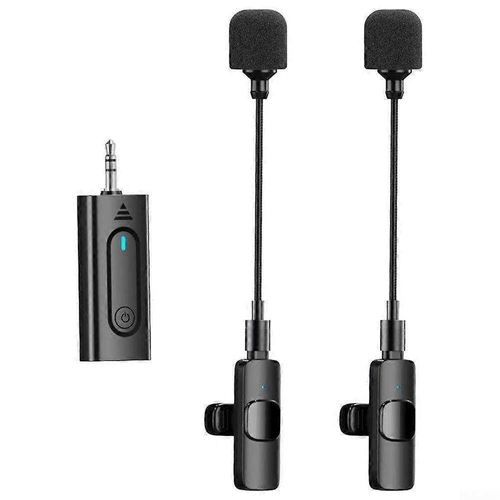 Professional Lavalier Microphone With Wireless Technology For Video Recording 30m Transmission Dual Microphone Pack