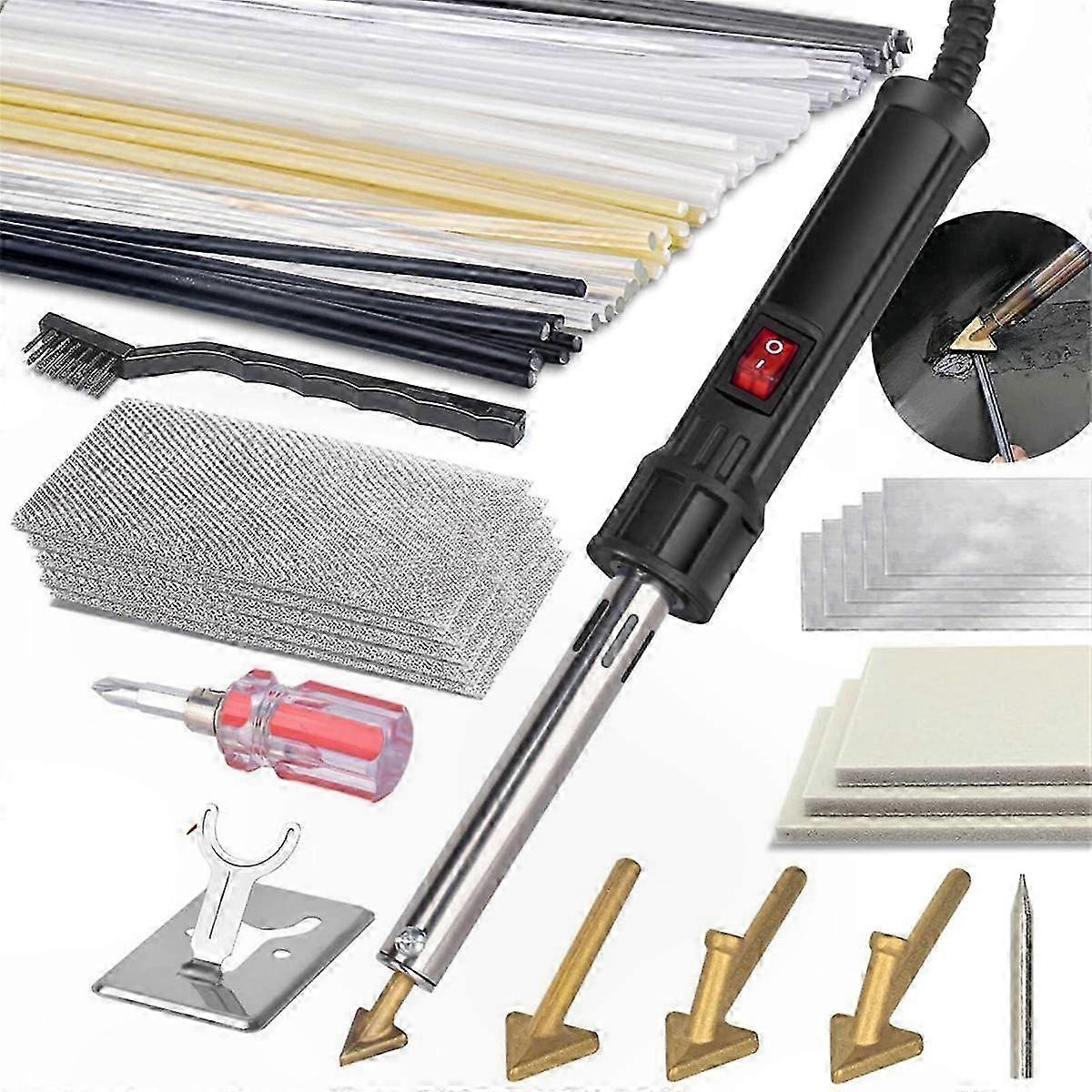 3-in-1 Plastic Welding Tool Kit, 150W EU Plug for DIY Repairs, Soldering Tips Included for Bumper and Kayak Fixes