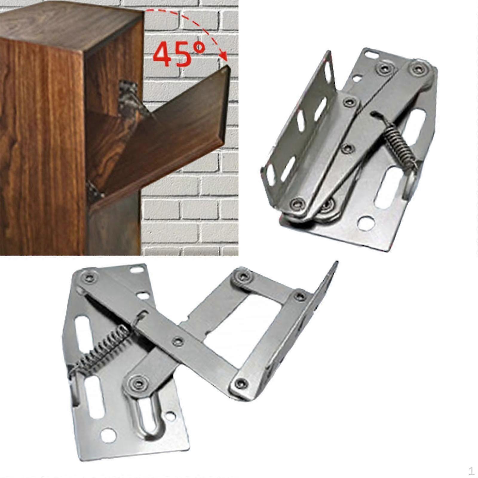 45 Degree Downward Flip Hinges for Tip Out Tray, 2x Iron Door Support