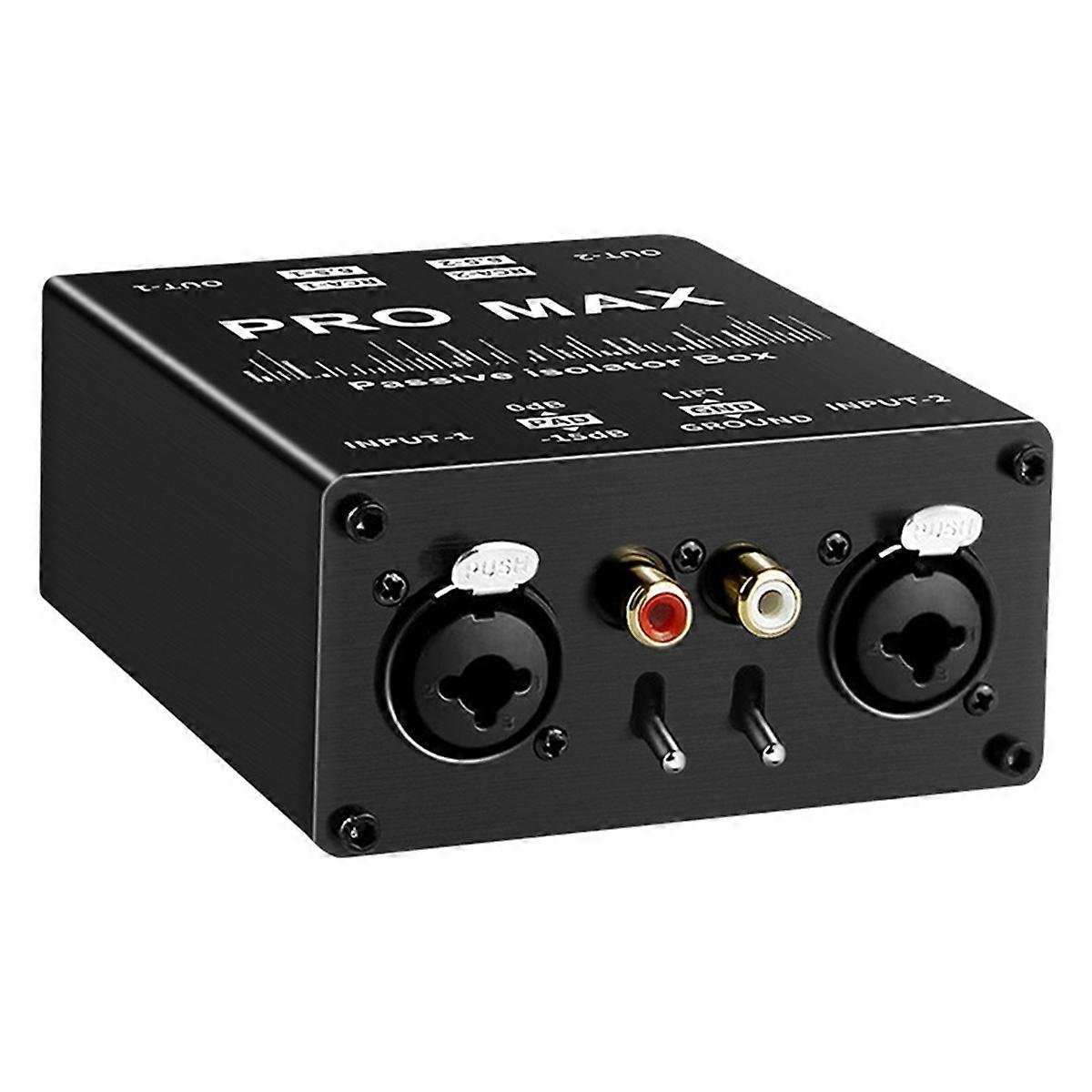 Audio-isolator, audiostroomeliminator, 2-weg XLR 6.5-isolator, Live Broadcast Mixer Microfoon Commo