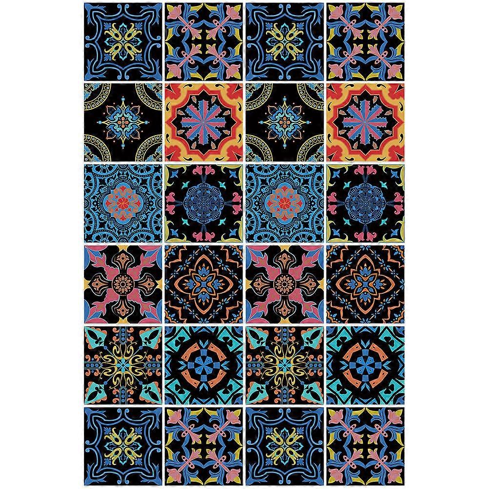 Creative Assorted Color 48Pcs Waterproof Wall Stickers With Smooth Surface For Cabinet Bathroom And Bedroom Use