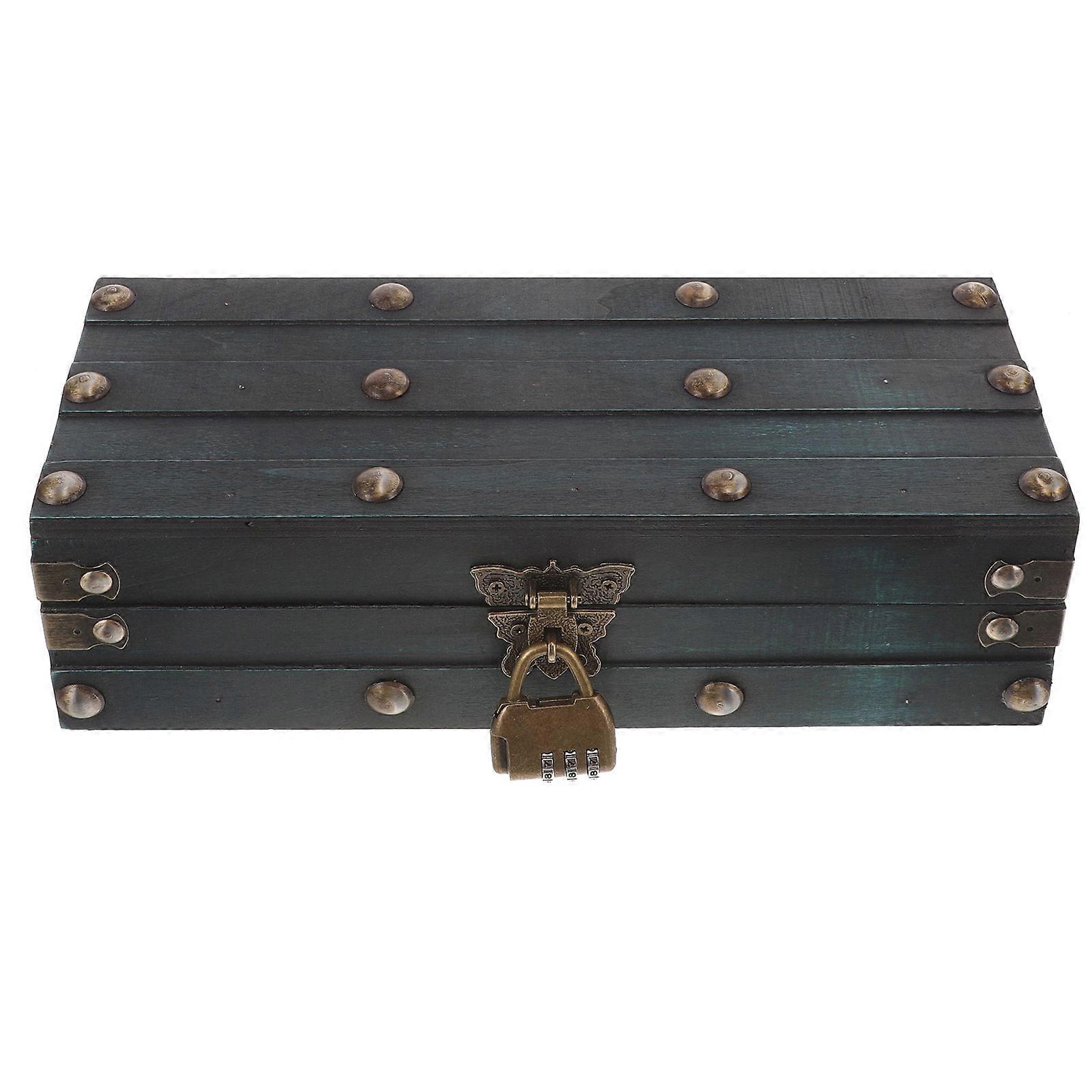 Retro Trinket Storage Box For Home Decor And Organizations In Green Material Providing Lockable Protection 1Pack