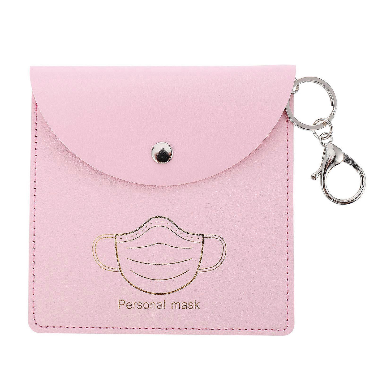 Mask Storage Bag PU for Storage Use 2Pcs Dustproof Portable Holder