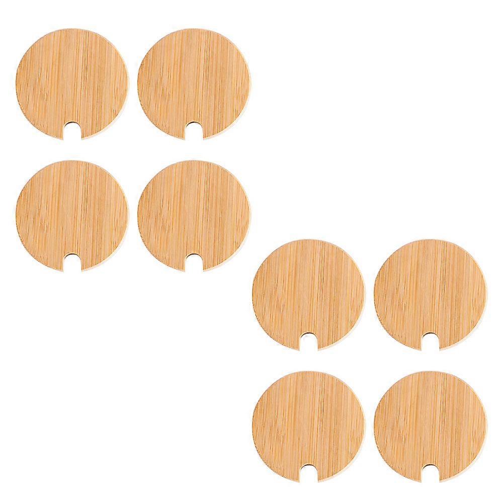 Bamboo Bottle Lids Mason Sealing Lids for Use 8Pcs Jar Covers