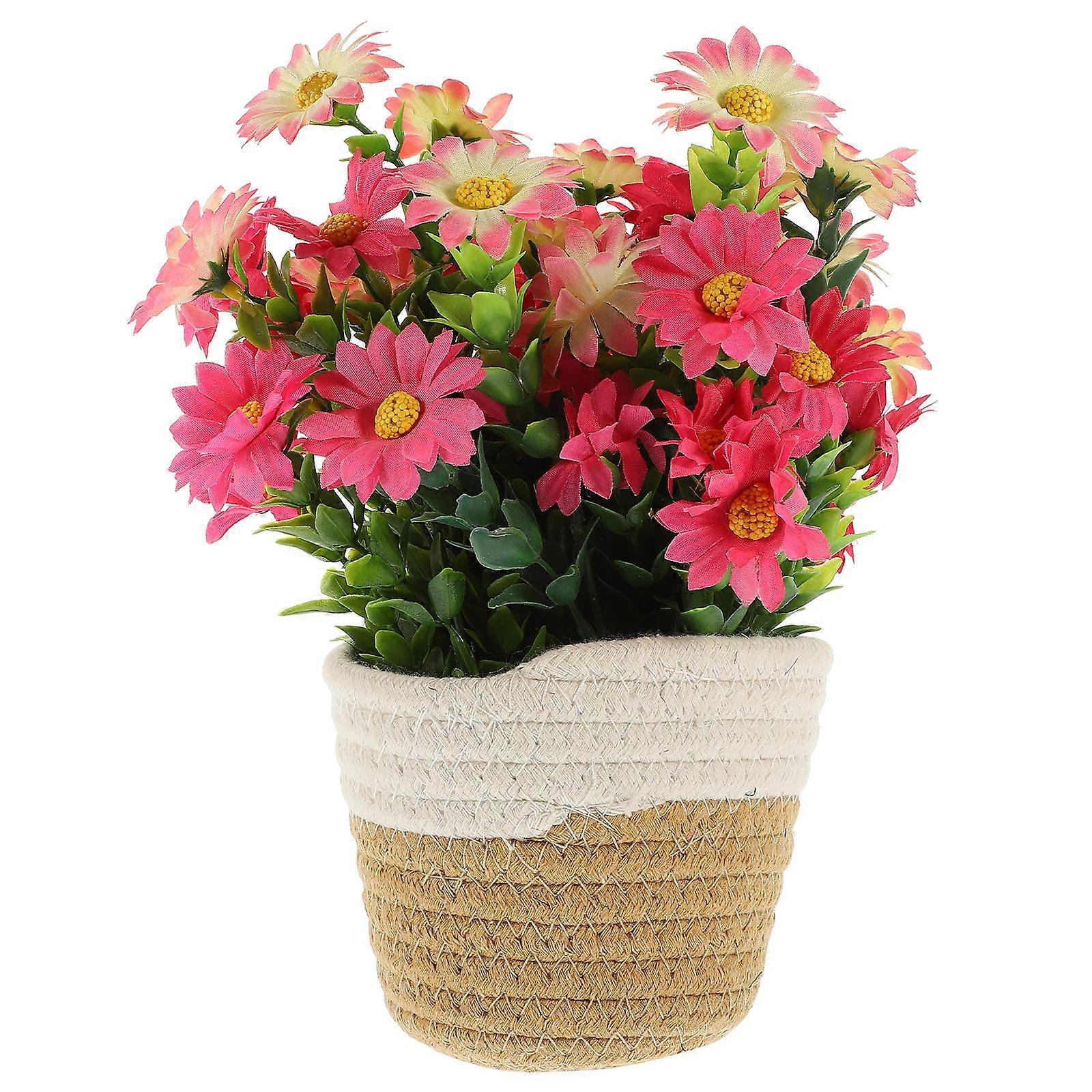Artificial Green Plants Woven Basket for Decor 4Pcs Multi