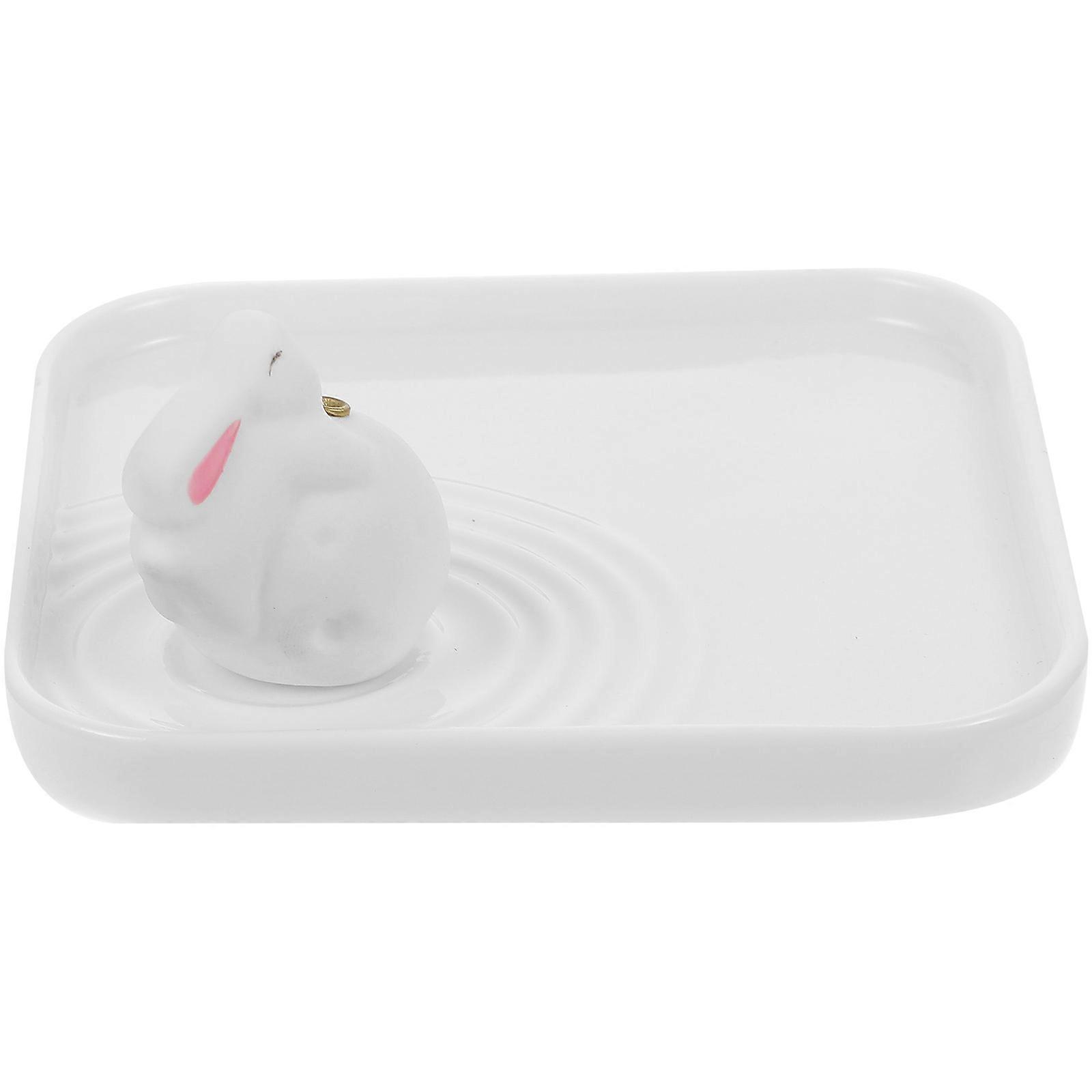 Incense Stick Holder Ceramic Bunny Decor for Desktop Use 5Pcs Set