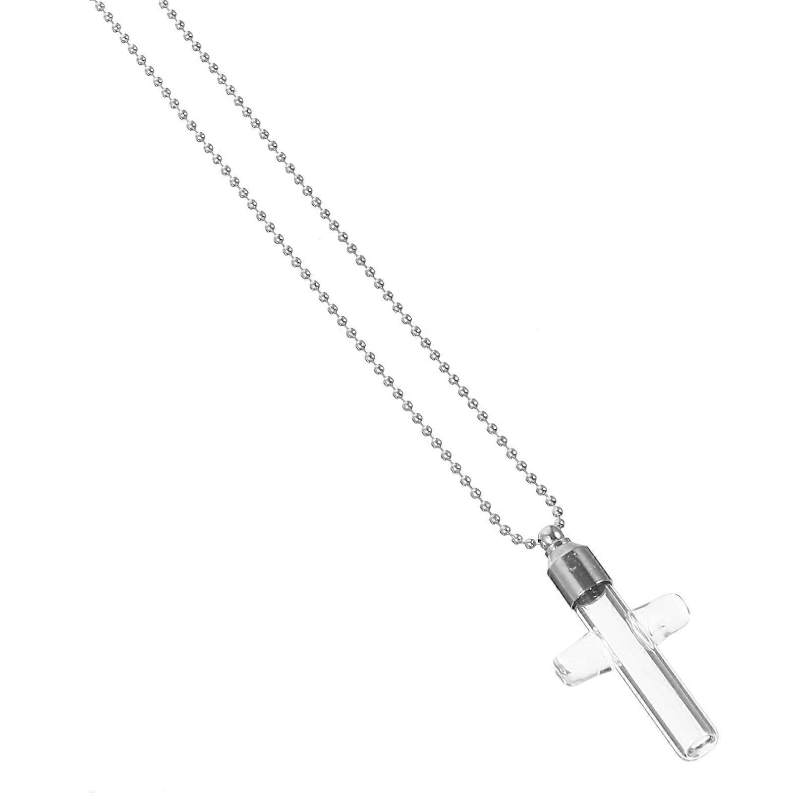 Ashes Keepsake Necklace 5Pcs Cross Bottle Pendant For Commemoration Holiday Gift Assorted Color With Urn Function