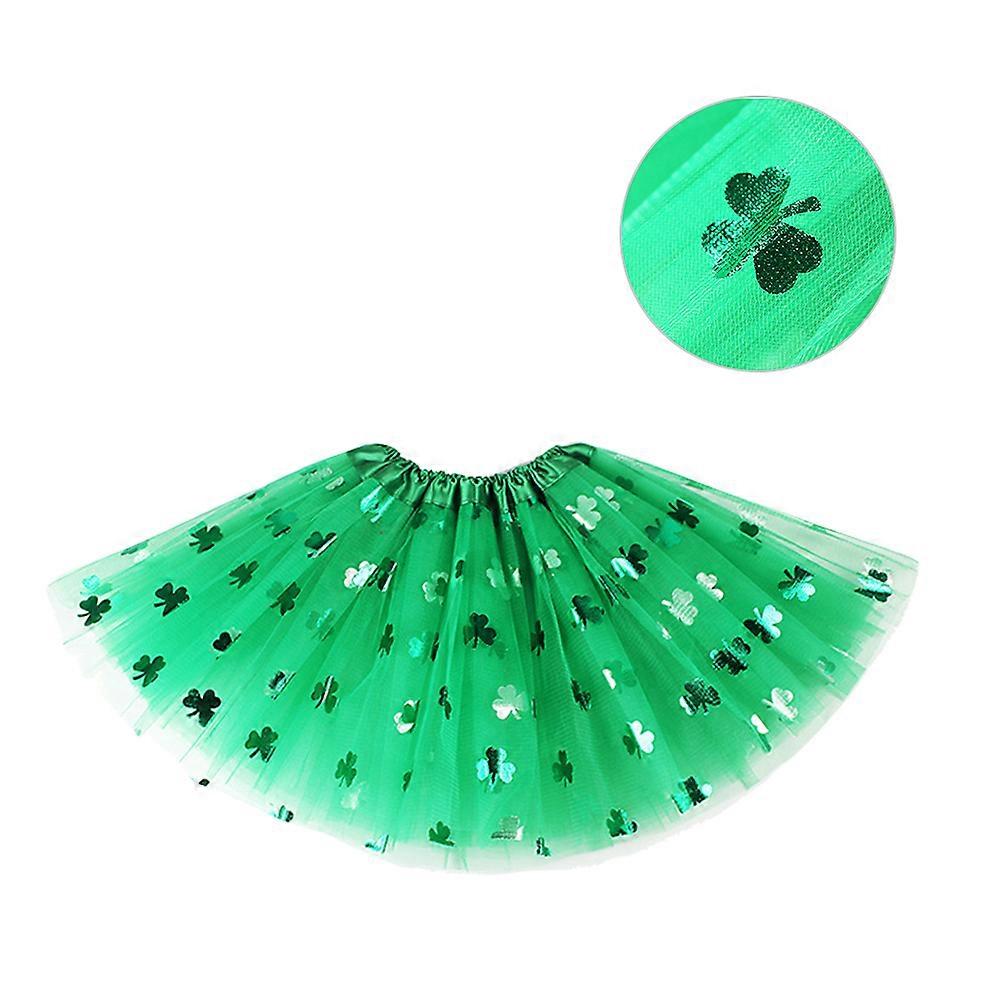 St Patrick's Day Tutu Skirt for Performance 5Pcs Green Dancing