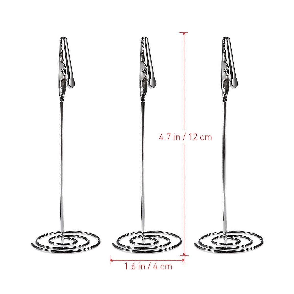 Metal Memo Holders FENICAL 10Pcs Memo Clip Holder Stand Message Organization Stainless Steel Ball Base Design Office Use