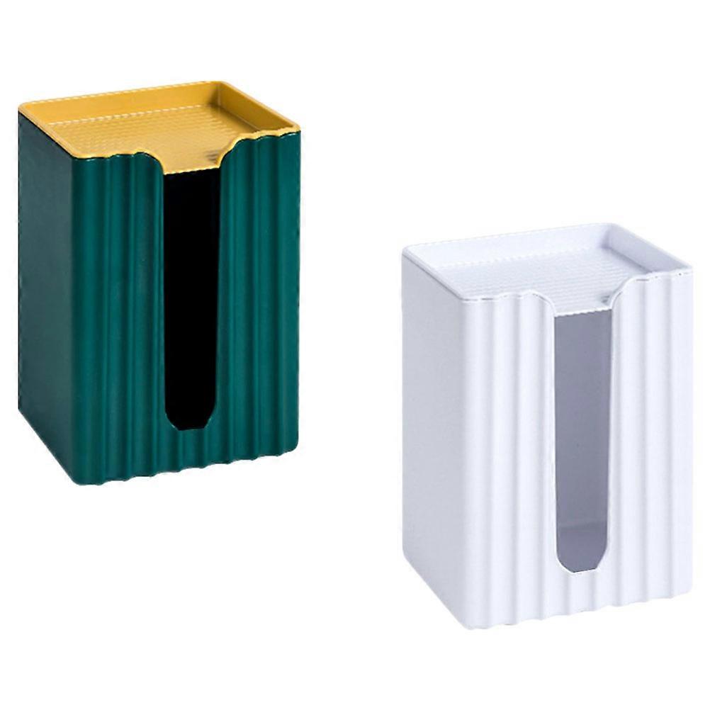 Wall Mounted Organizer Tissue Box 2Pcs Tidy Home Material Green