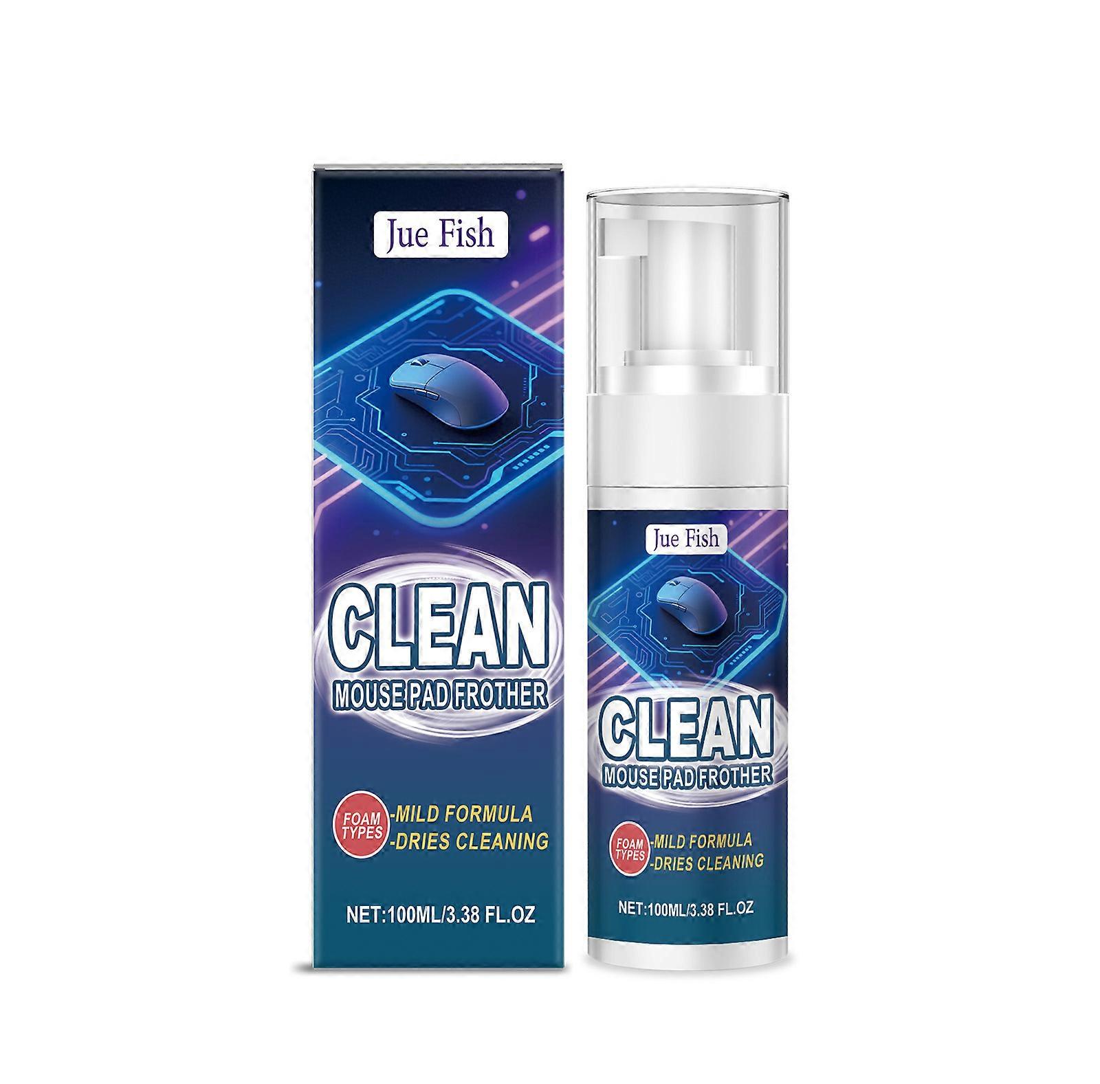 100ml Mouse Pad Cleaner - Quick-drying, removes stains from keyboards, data cables, and desk mats; a must-have for office and home cleaning.