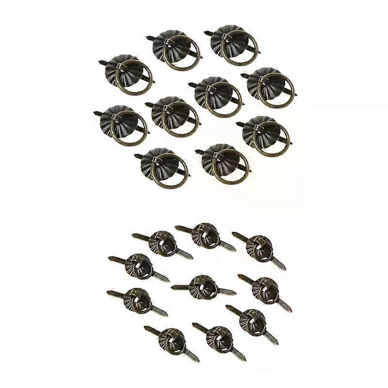 10pcs Green Bronze Color Ring Pin Handle Drawer Cabinet Desk Pull Knob Furniture