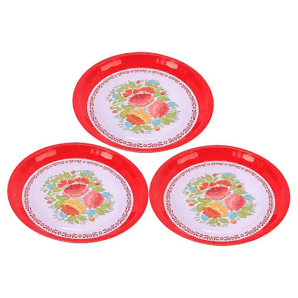 Traditional Design 6Pcs Enamel Dessert Serving Tray In Red Square Shape For Daily Home Use Weddings