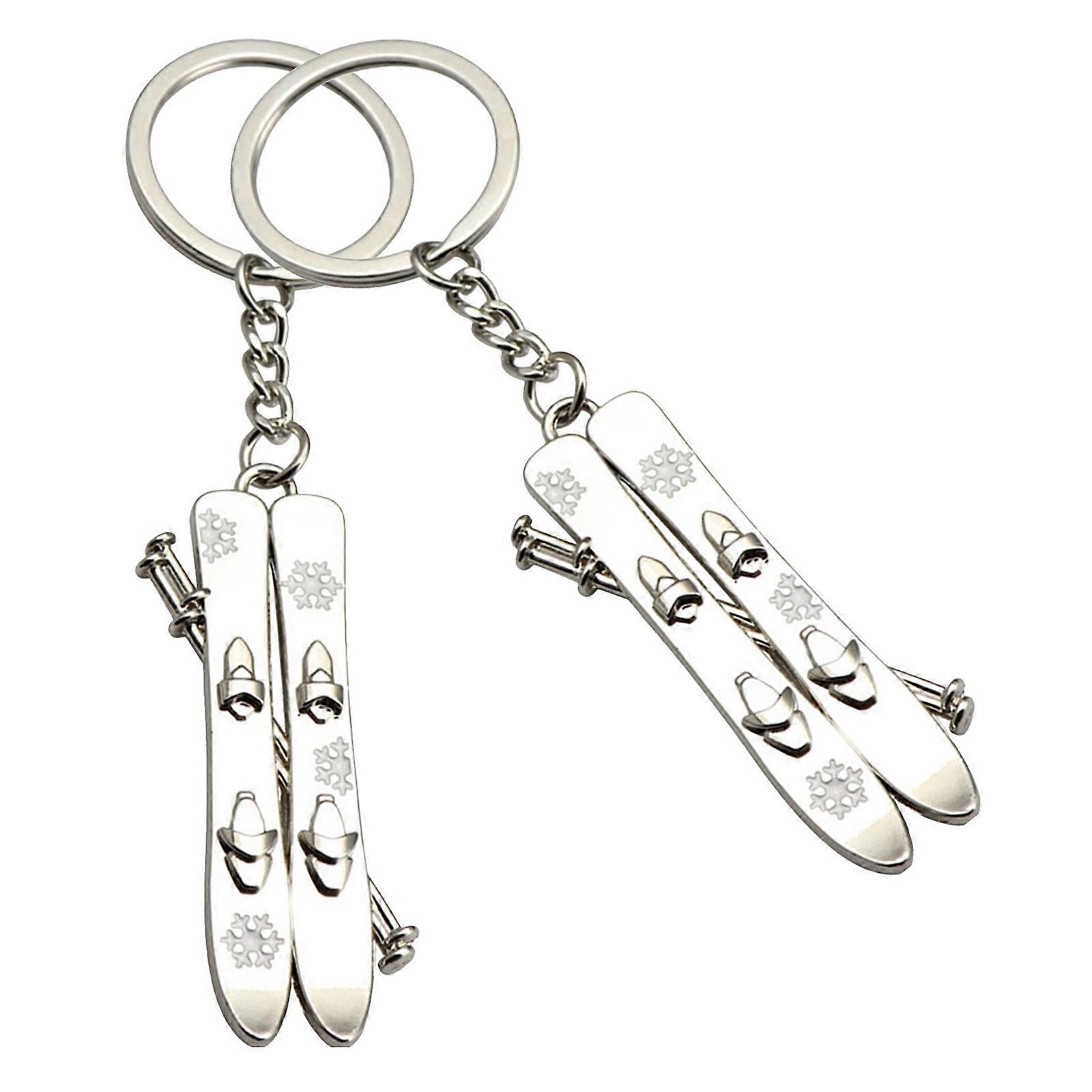 Portable Keychain Pendant Key Chains for 10Pcs Silver