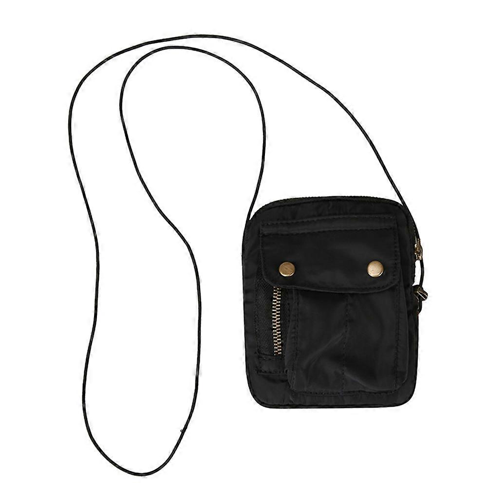 Mini Crossbody Bag for Storage Adjustable Canvas Shoulder Pouch 2Pcs Black
