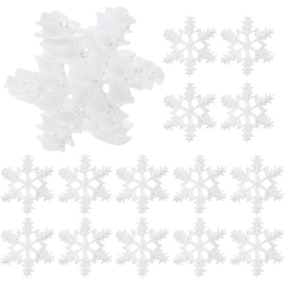 Snowflake Ornaments 100Pcs Christmas Style Diy Craft Decorative Accessories Made of Resin for Decoration