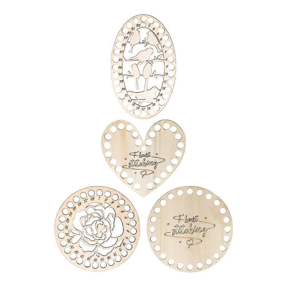 Embroidery Thread Plate Organizer Heart Shape Beige 4Pcs Prevent Lost Or Tangled Threads
