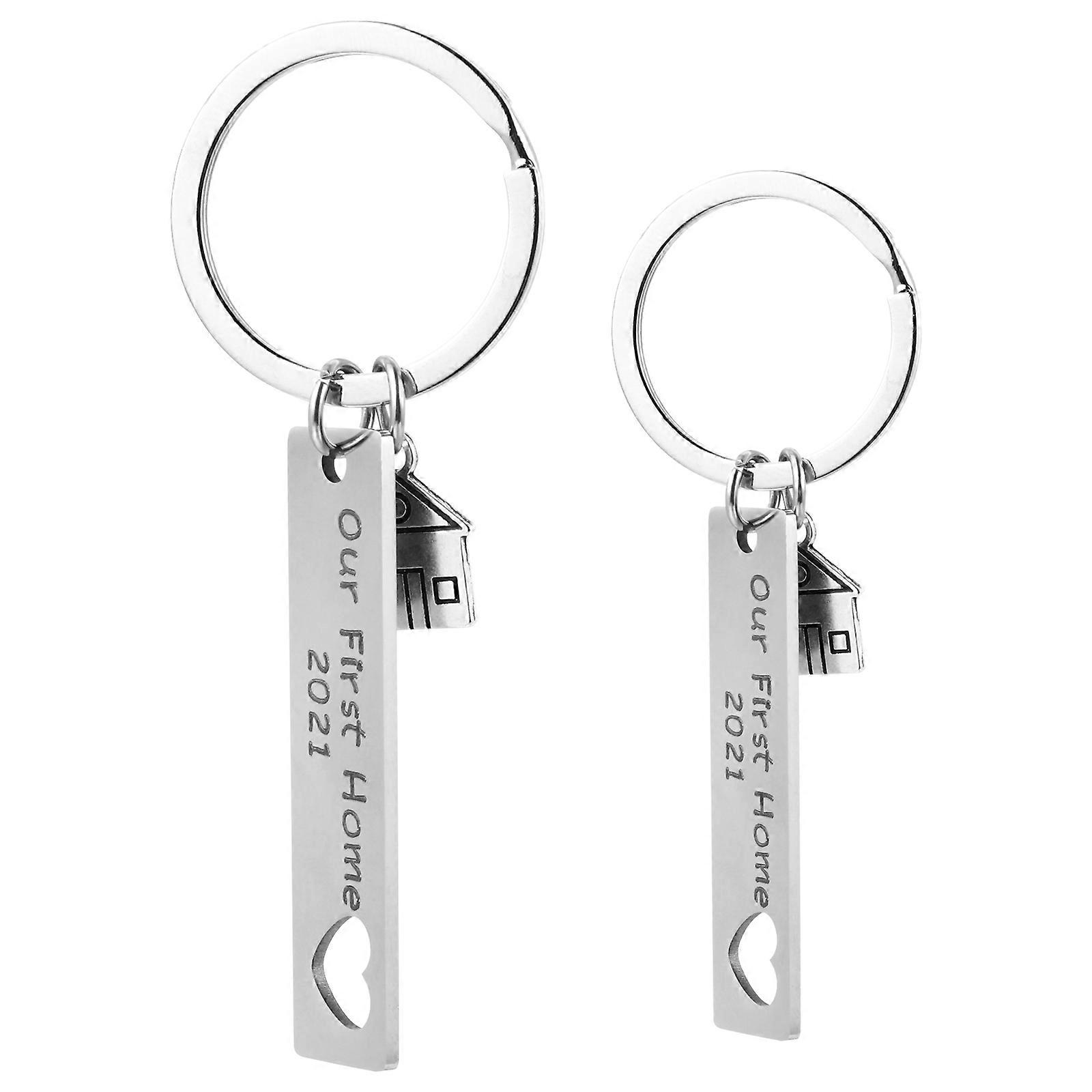 Stainless Steel Key Rings Daily Use 2Pcs