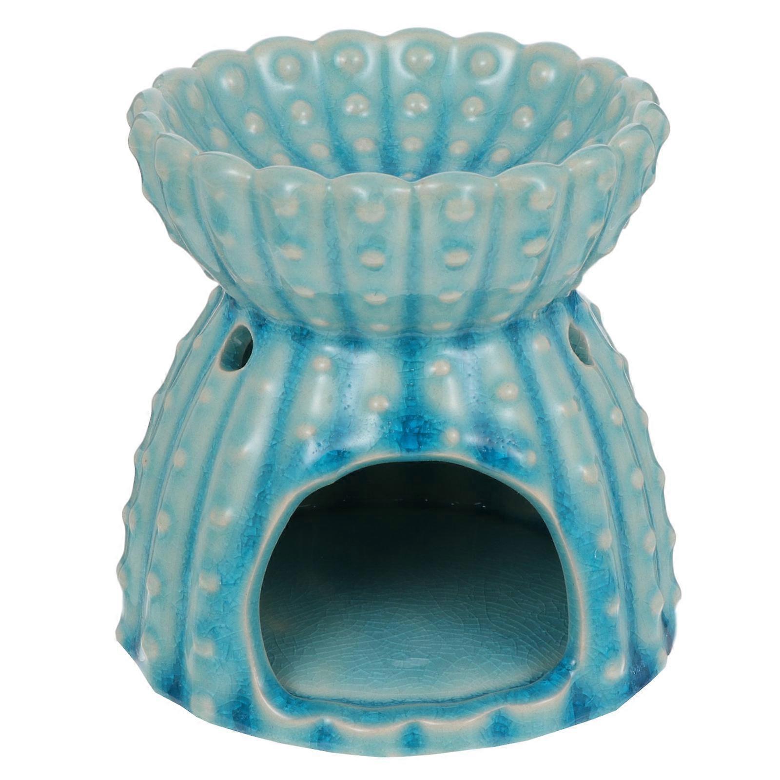Home Incense Holder Ceramic Burner for Aromatherapy with Blue Design