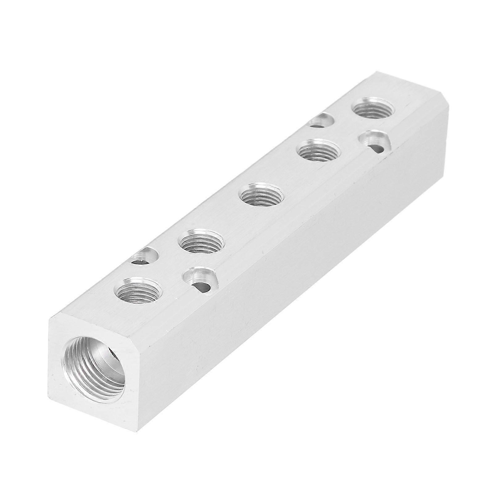 Pneumatic Manifold Air Distribution Block Connector Splitter G1/2 Input G1/4 Output 30x30mmSY30025F