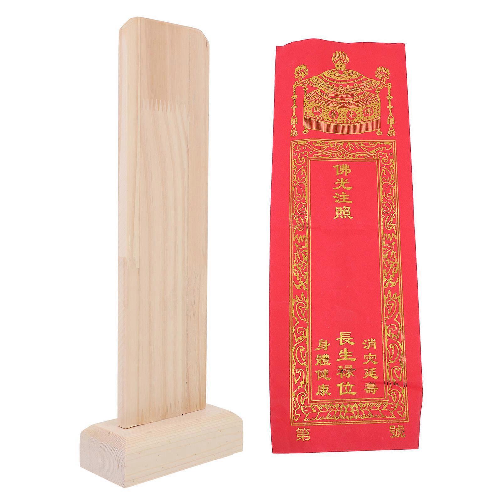 Halloween Temporary Memorial Tablet 1Pcs Red Wooden Custom Patterns for Decoration