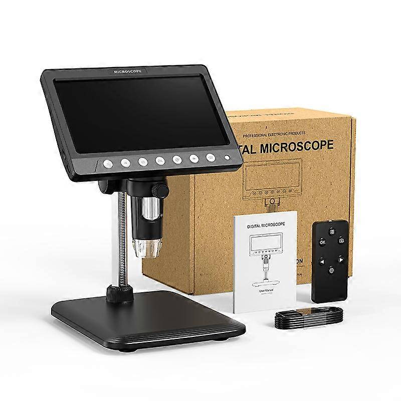 7inch 5MP Digital Microscope 1200X Magnification Coin Microscope 8LEDs USB Video Microscopio for Electronics Repair Phone PCB