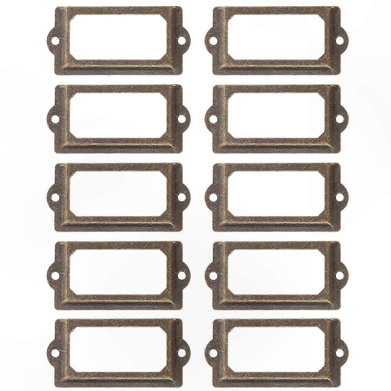 Rectangular Iron Label Holders, 7x3.3cm, 12 Pack, Vintage Style Drawer Organization Accessories